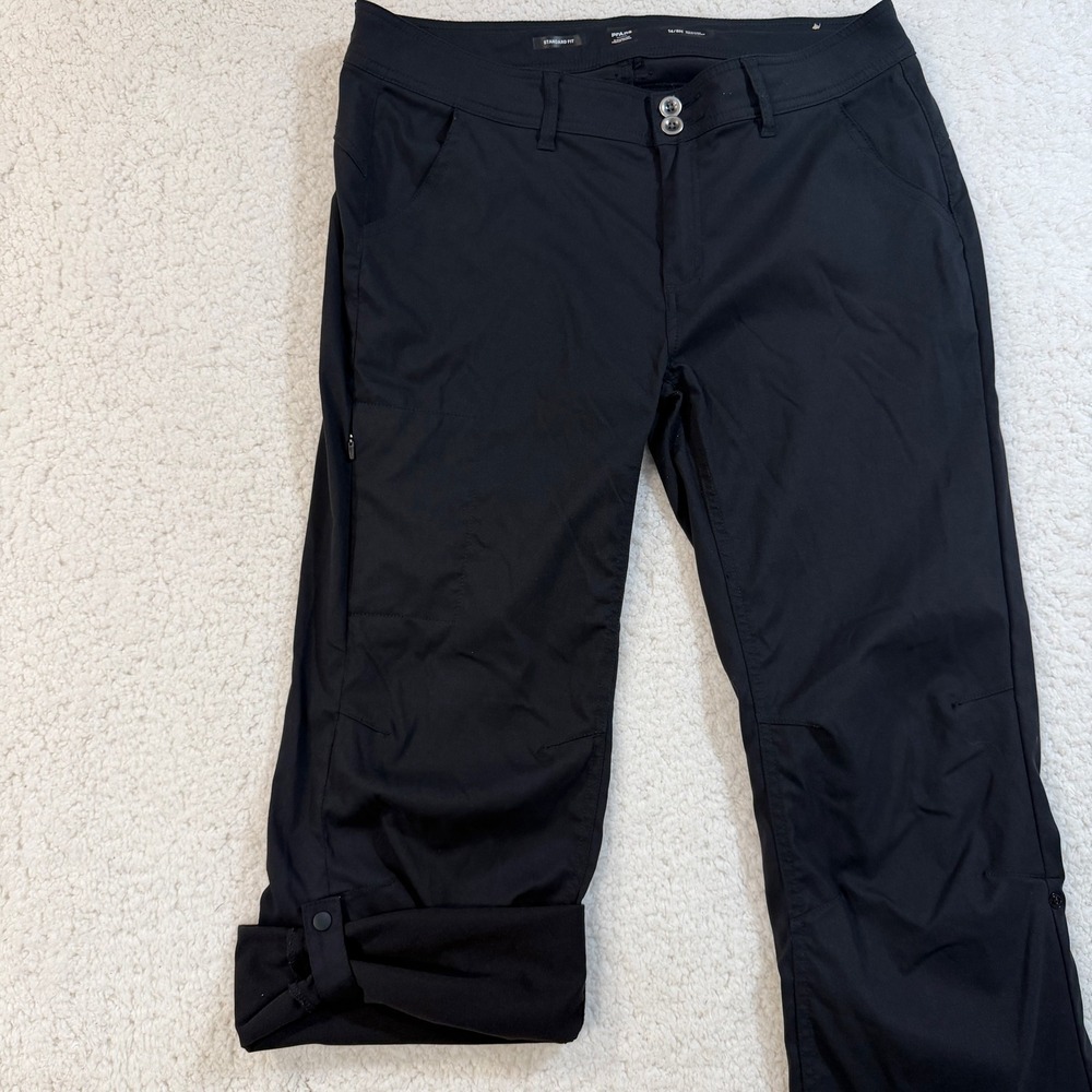 Prana Halle Size 14 Short Hiking Pants Black Roll Up Convertible Outdoor Trail - Picture 6 of 11